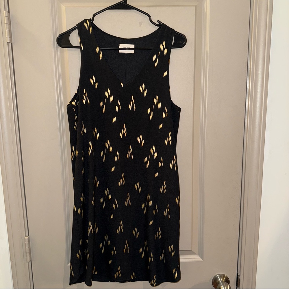 Everly Black Dress with Gold Accents